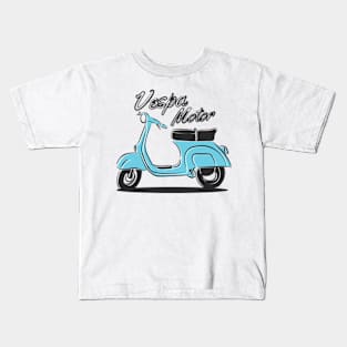 The Blue Vespa Motor Kids T-Shirt